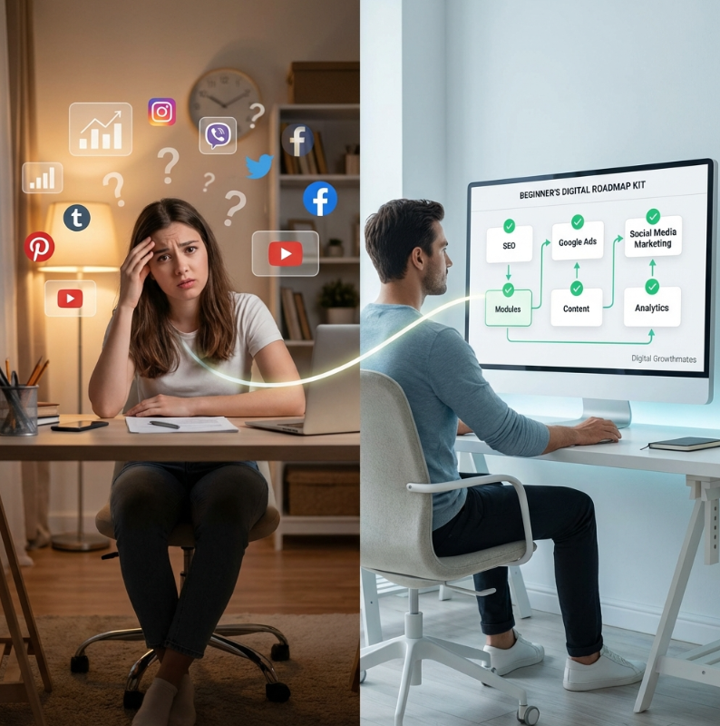 Beginners Roadmap for Digital marketing. digital marketing for beginners